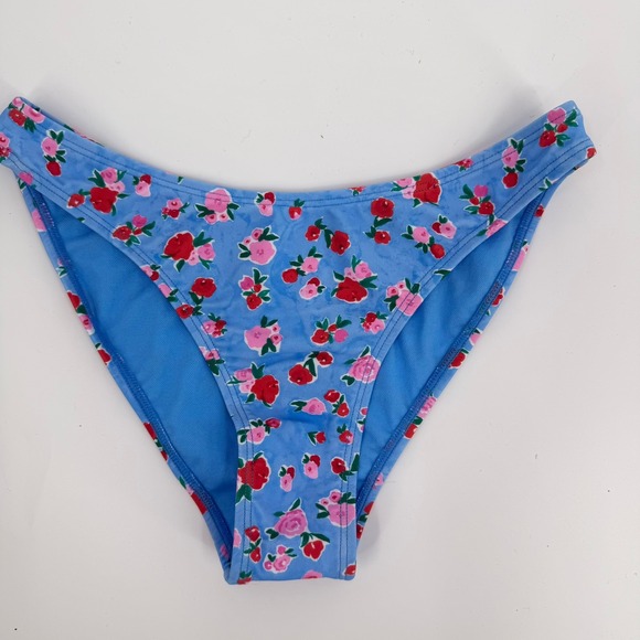 wild fable Other - Wild Fable Bikini Bottom High Leg Cheeky Modern Women Size XS Blue Floral Print